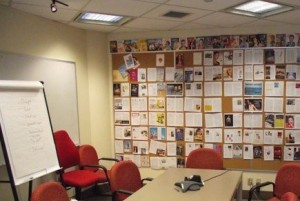 The "war room" at the new office